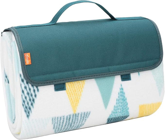 yodo Outdoor Picnic Blanket Water-Resistant for Camping Hiking Festivals, Forest Triangle