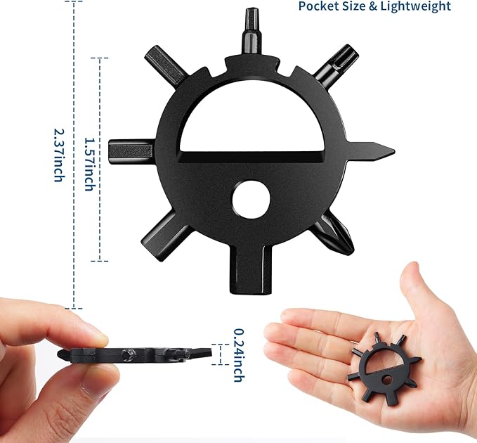 Stocking Stuffers Snowflake Multitool, 10-In-1 Keychain Multi Tool Kit with Screwdrivers Wrenches for Cycling, Camping, Gifts for Women Men, 2 Pack