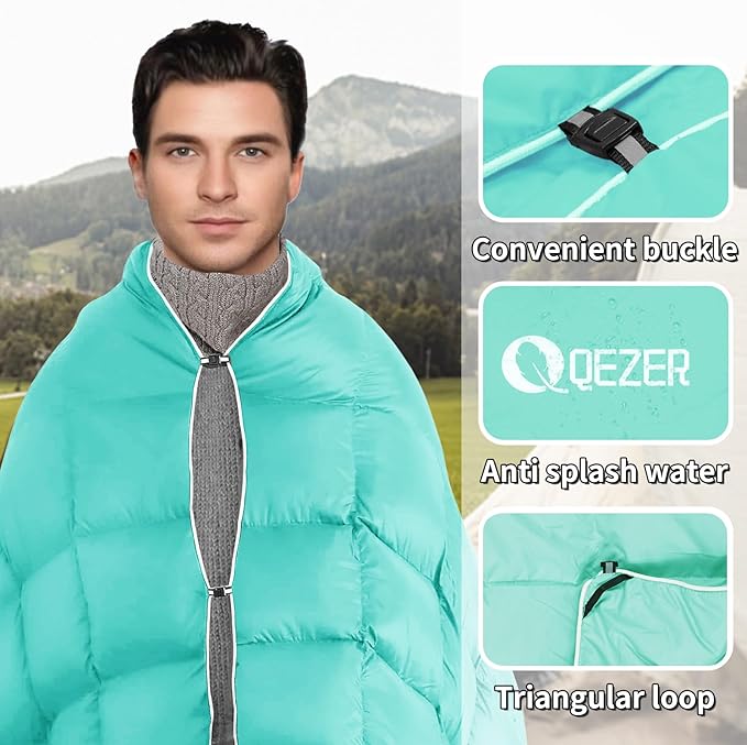 Down Camping Blanket,600+Fill Power，Foldable Into a Pillow,Light，It is The Best Choice for Outdoor Activities, Picnics, Beaches, and Travel.