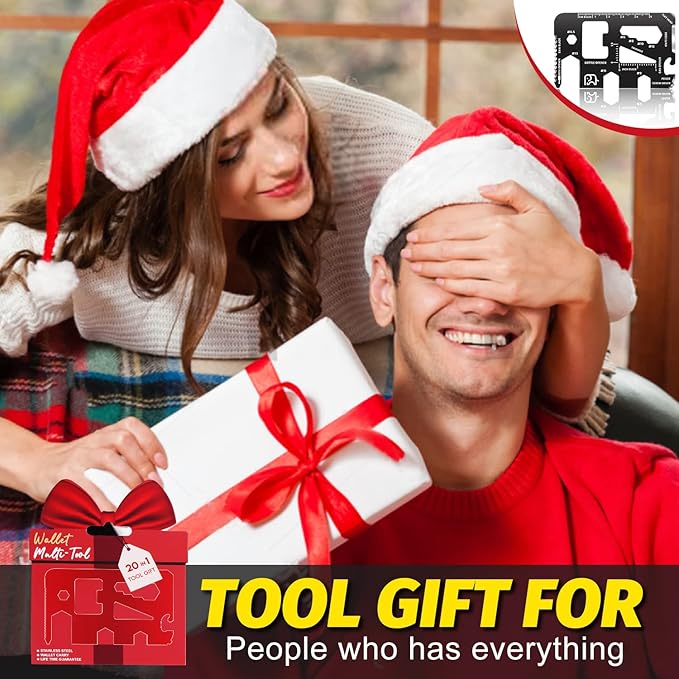 Stocking Stuffers for Adults Men,Gifts for Men,20-in-1 Credit Card Multitools,Christmas Gifts for Women,White Elephant Gifts for Adults,Tools Gadgets for Men Him Dad Husband Boys Teens