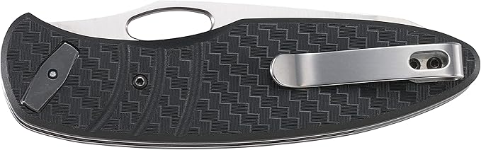 CRKT Trask Folding Pocket Knife: D2 Blade Steel, Deadbolt Lock, Everyday Carry, Plain Edge Sheepsfoot Blade with Satin Finish, Thumb Hole Open, Nylon Handle 5375