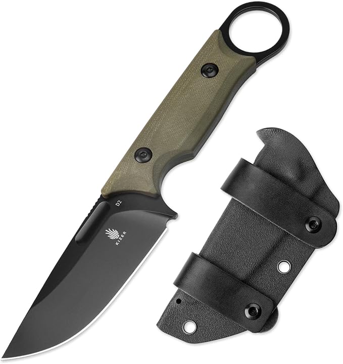 Kizer Cabox Fixed Blade Knife 3.36" D2 Steel Fixed Blade Hunting Knife G10 Handle with Sheath Survival Camping Knife 1048A3