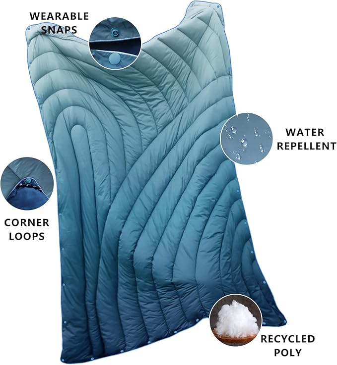 Camping Blanket,Packable Down Alternative Puffy Printed Camping Blanket Lightweight Outdoor Blanket for Camping,Traveling, Stadium, Hiking, Picnics