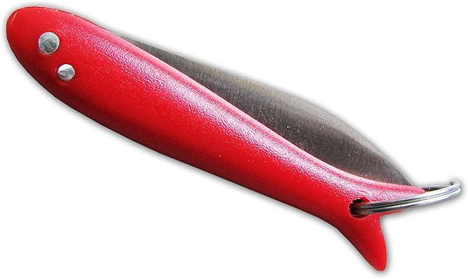 Red Smal Mini Micro Knife - Handmade Key ring Pocket Folding Folder Knife, Stainless Steel, Multi Purpose Portable, Tiny Blade