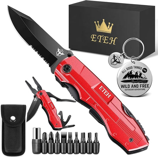 Gifts for Women Her Wife Friends,Multitool Pocket Knife for Women,Christmas Birthday Mothers Day Gifts from Daughter Son,Camping Knife with Screwdrivers Pliers Bottle Opener
