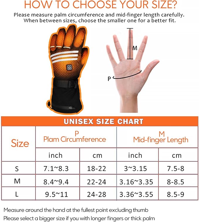 Heated Gloves for Men Women, Rechargeable 5000mAh Windproof Battery Electric Gloves Camping Hand Warmers, Touchscreen for Motorcycle Outdoor Skiing Cycling Hiking Working