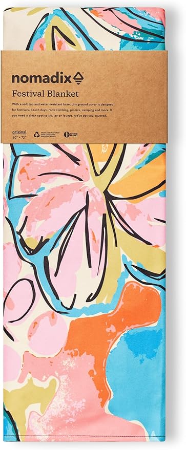 Nomadix Festival Blanket - Perfect for Picnics, Camping, & Lawn Seating - Plush Top & Water Resistant Base - Made with Post Consumer Recycled Materials - Jungle - 60x70