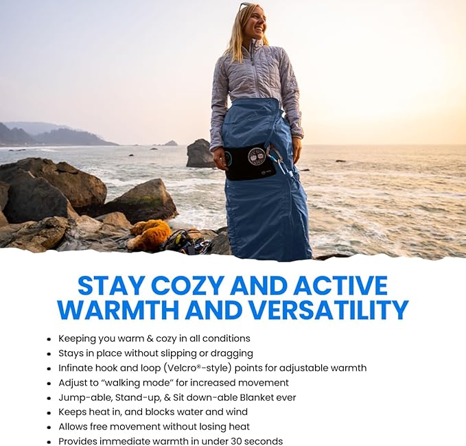 Mozy Wearable & Weatherproof Outdoor Blanket – Lower-Body Thermal Wrap for Superior Warmth