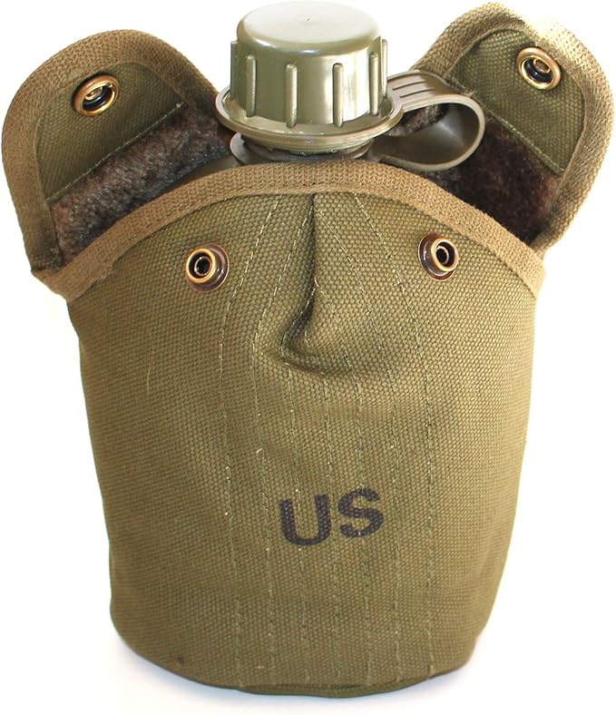 Green Sports Canteen and Cover Set US Vietnam War Reproduction Outdoor