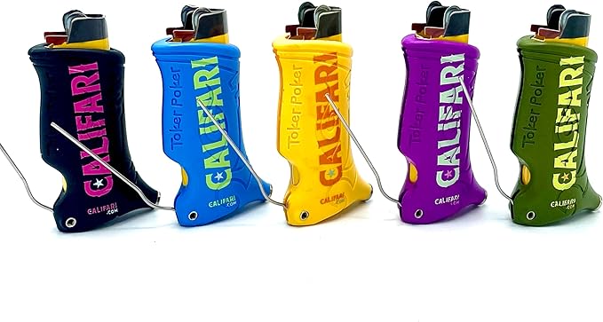Califari's Toker Poker® 5 Pack- Bic Lighter Sleeve Multi Tool, Strain Art Collection - All Inclusive Tool for Camping with Postcards in Five Unique Designs