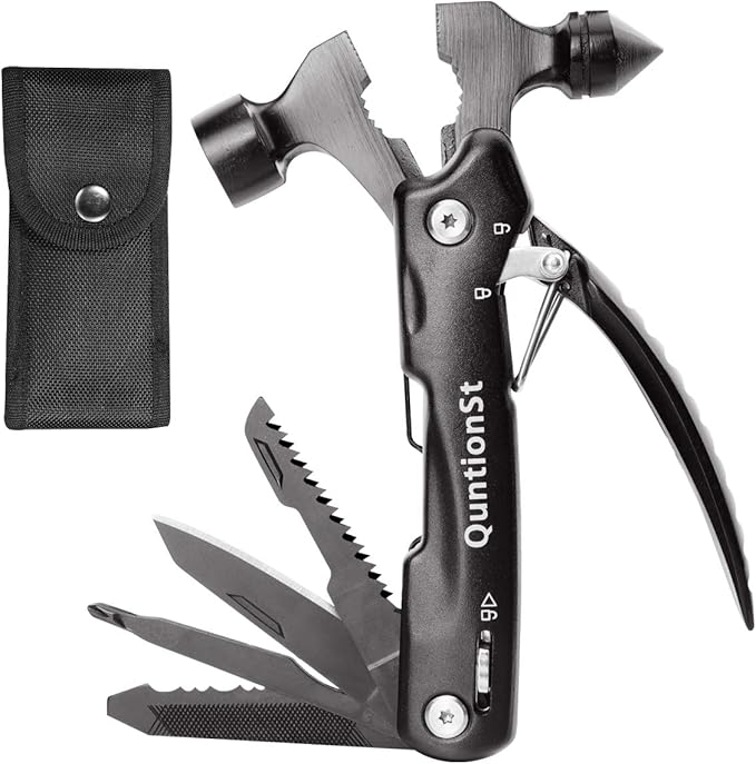 Mens Stocking Stuffers, Gifts for Men, Survival Hammer Multitool,Christmas Gifts for Dad, Emergency Escape Car Safety Hammer Multi-Tool 12 in 1,Cool Gadgets forCamping Hiking Household,Mini Multi tool