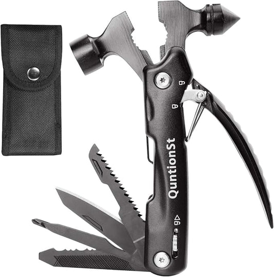 Mens Stocking Stuffers, Gifts for Men, Survival Hammer Multitool,Christmas Gifts for Dad, Emergency Escape Car Safety Hammer Multi-Tool 12 in 1,Cool Gadgets forCamping Hiking Household,Mini Multi tool