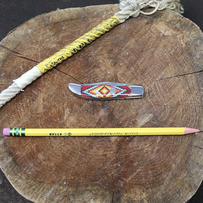 WHISKEY BENT HAT CO. Mini Hunter Folding Pocket Knife 2.75" Closed Length 440C Stainless Steel Blade (The Warrior)