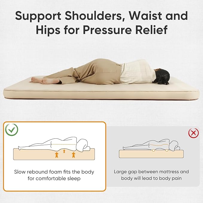 Naturehike Camping Mattress with Portable Air Pump, 4" Thick Self Inflating Sleeping Pad, Roll Up Bed, R-Value 9.5 for 4-Season Insulation, Comfort in Tent, Car, Truck, Van (Full)