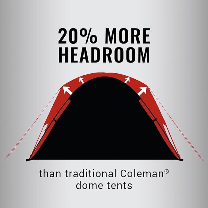 Coleman 4-Person Dark Room Skydome Camping Tent, Blue