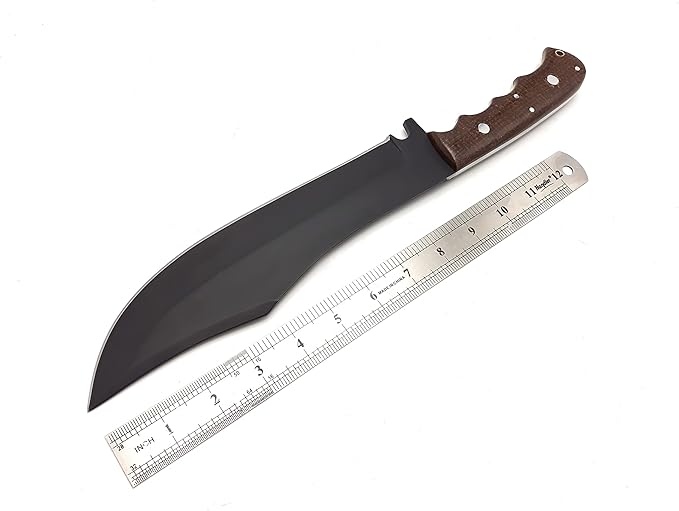 Nooraki BK352 Handmade Fixed Blade Hunting Knife with Leather Sheath, Multipurpose Knife with Micarta Full Tang Handle for Everyday Carry, Outdoor Camping & Hunting, 15" Length