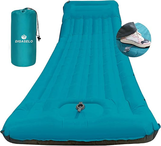 Sleeping Pad for Camping, Ultralight Inflatable Sleeping Mat with Built-in Foot Pump, Upgraded 50D Nylon Durable Camping Air Mattress, Suitable for Camping, Fishing, self Driving Tours