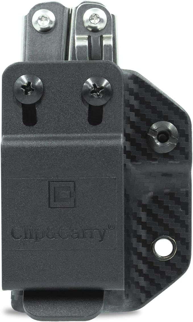 Clip & Carry Kydex Multitool Sheath for Leatherman Wingman/Sidekick/REBAR/REV - Made in USA (Multi-Tool not Included) EDC Multi Tool Sheath Holder Holster Cover