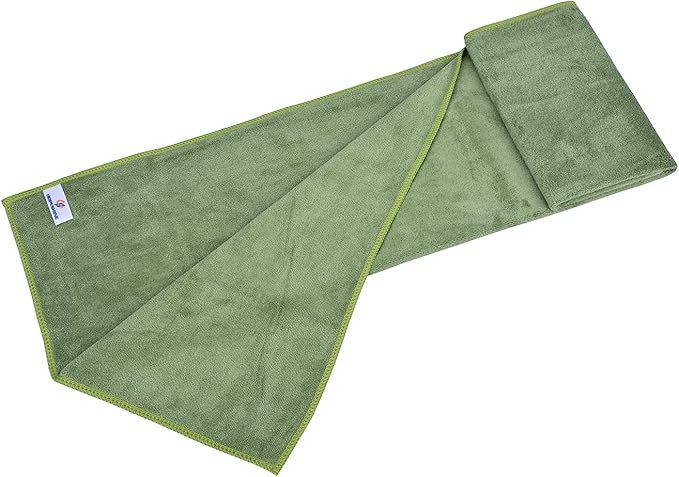Home Gym Towel for Sweat Men Women Microfiber Yoga Towels Sports Towel Set Quick Dry Exercise Cycling Travel Camping Towel Fast Drying 2-Pack (Black+Army Green 2-Pack)