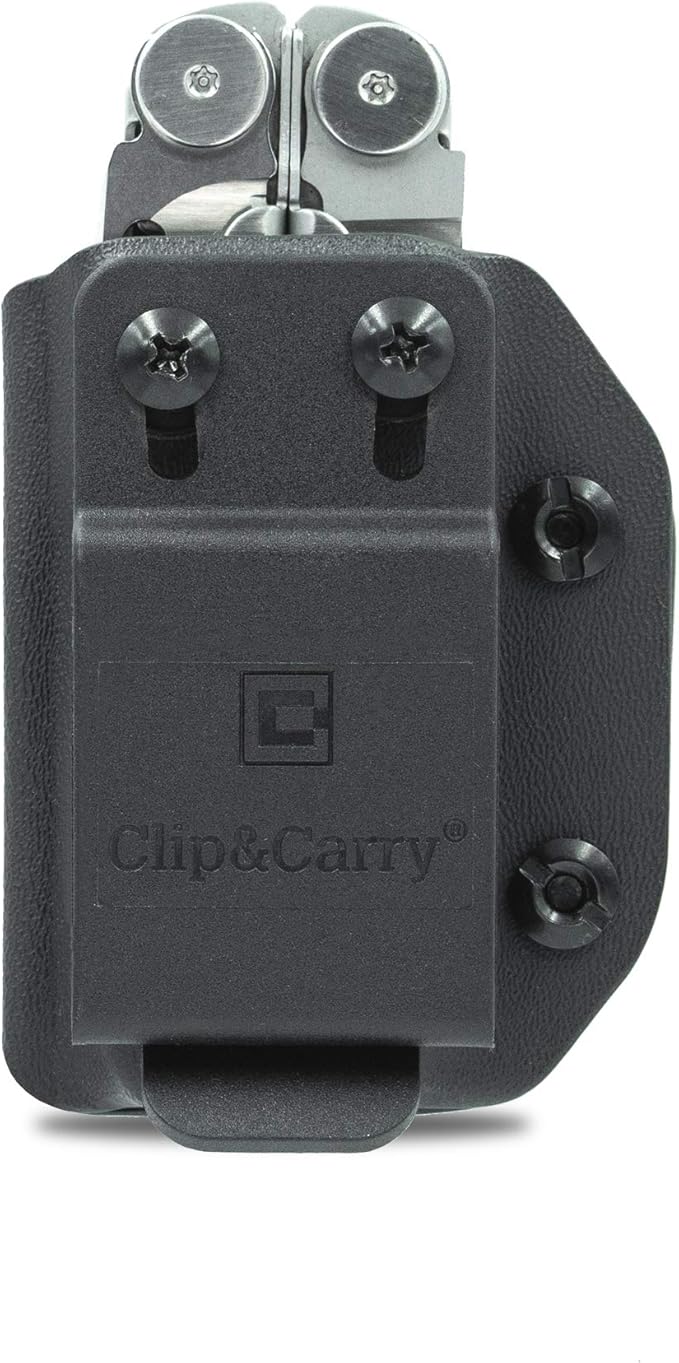 Clip & Carry Kydex Multitool Sheath for LEATHERMAN Wave & Wave + Plus - Made in USA - Multi Tool Sheath Holder Cover Belt Pocket Holster - Multi-Tool not Included