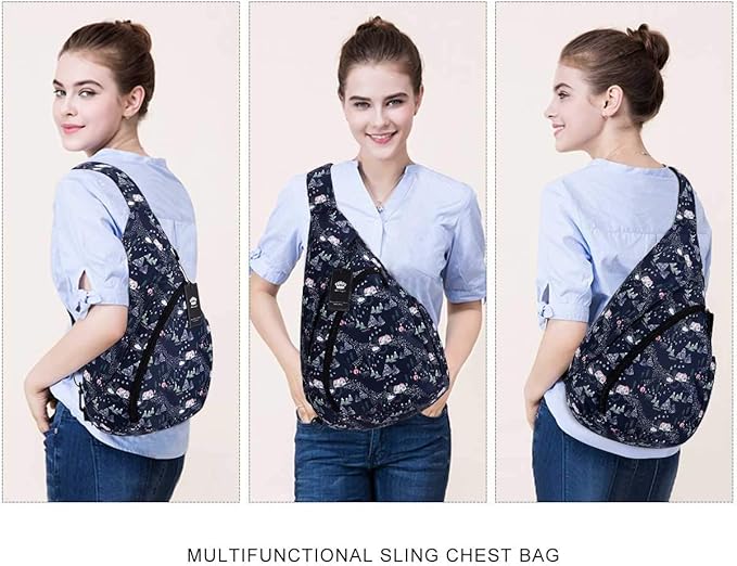 HUA ANGEL Crossbody Sling Bag for Men & Women Lightweight Waterproof Chest Shoulder Bag for Travel Hiking & Everyday Use