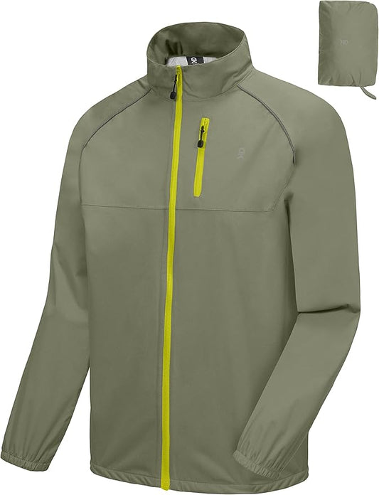 Little Donkey Andy Men's Cycling Jacket, Waterproof Lightweight Windbreaker, Packable
