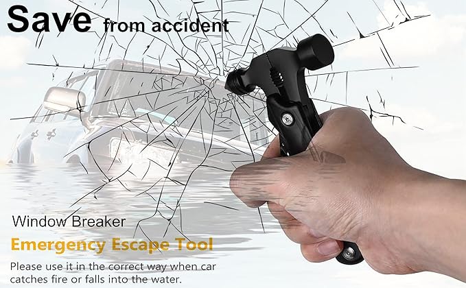 Multi Tool For Men,Tool Kit,Window Breaker Seatbelt Cutter,Multitool Knife,Car Safety Hammer,Cool Birthday Gift Idea For Men Adult Son,Car Escape Tool,Multifunctional Pliers,Travel Emergency Kit