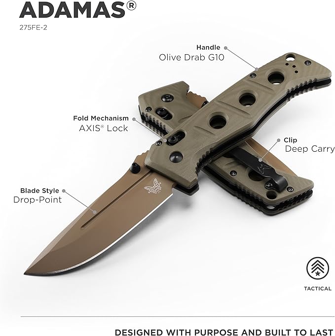 Benchmade - Adamas 275 Tactical Knife with Olive Drab G11 Handle (275FE-2)