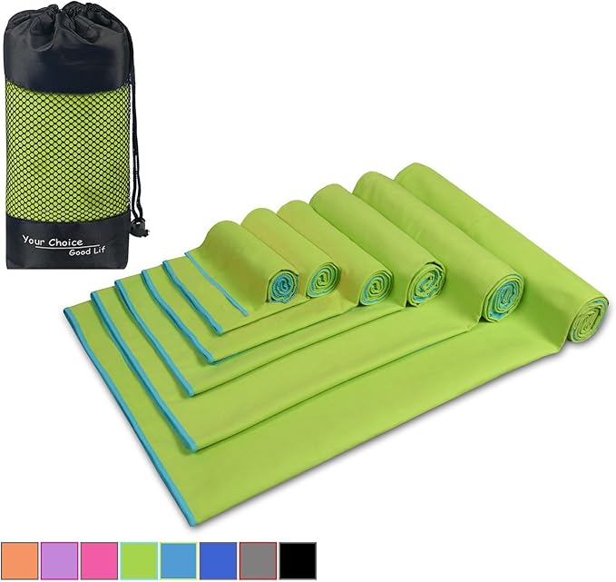 Your Choice Microfiber Travel Towel, Fast Drying Towel for Camping, Travel, Beach, Gym, Backpacking, Sports and Swimming. Sweat Absorbent, Lightweight and Ultra Compact