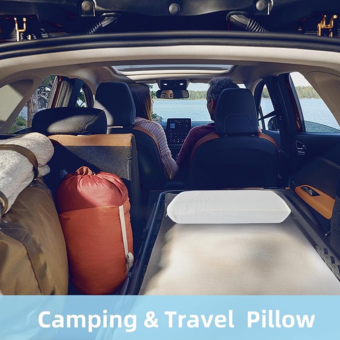 Small Travel Pillow,Memory Foam Travel & Camping Pillow for Adults with Storage Bag,Backpacking, Airplane, Car Travel,Easy to Carry Compact Portable Pillow for Sleeping with Machine Washable Cover