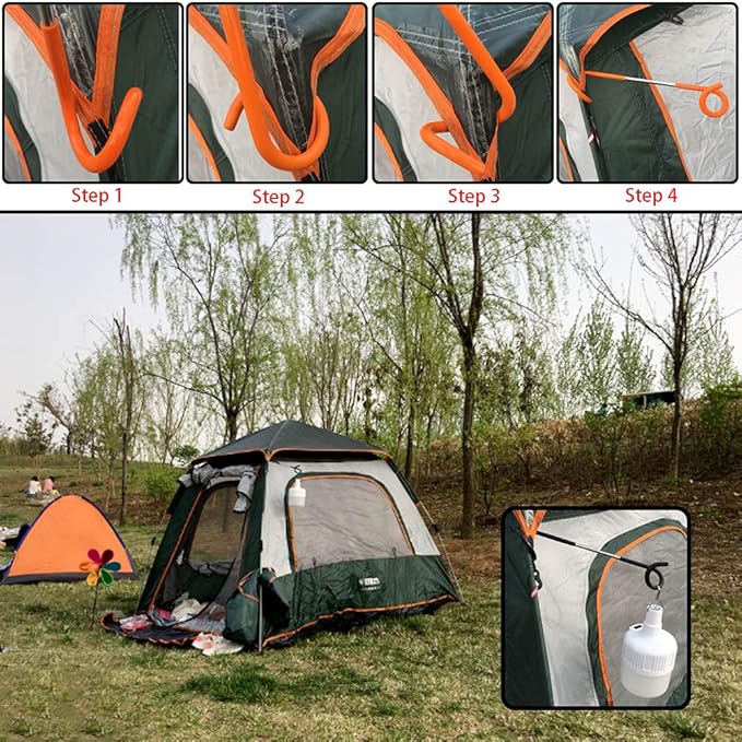 Quality-Life Camping Lantern Hook Hanger Tent Light Outdoor Lamp Hanger Non-Slip for Camping Hiking - 2pcs