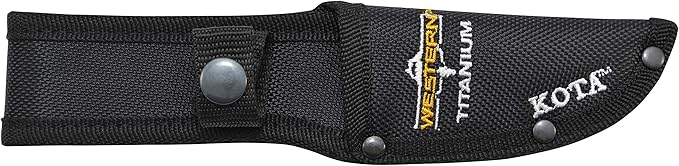 Camillus Western Kota Durable Rust&Corrosion-Resistant 420 Stainless Steel Hunting Hiking Fishing Full Tang Fixed Blade Knife with Protective Sheath