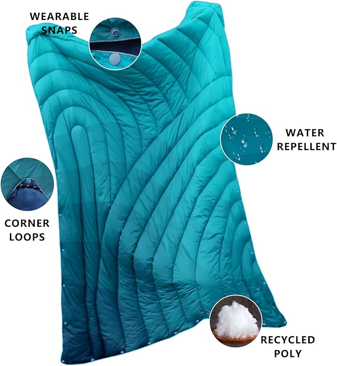 Camping Blanket,Packable Down Alternative Puffy Printed Camping Blanket Lightweight Outdoor Blanket for Camping,Traveling, Stadium, Hiking, Picnics