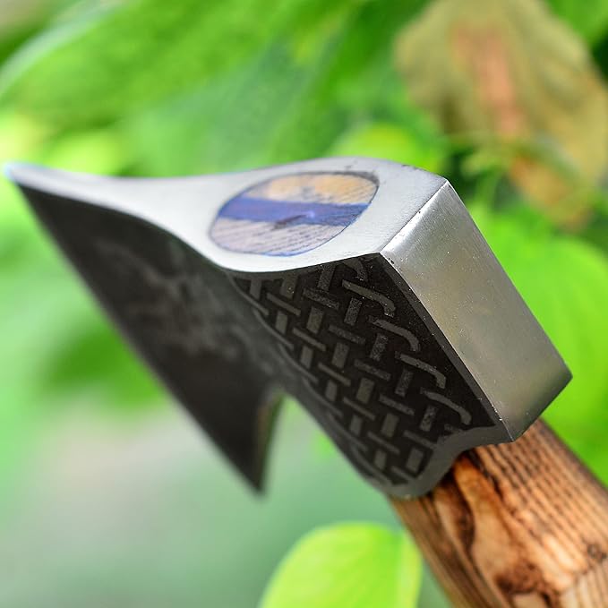 AX-4017 Custom Handmade Viking Hatchet Axe Carbon Steel Head Bearded Camping Tomahawk Battle Ax with Sheath