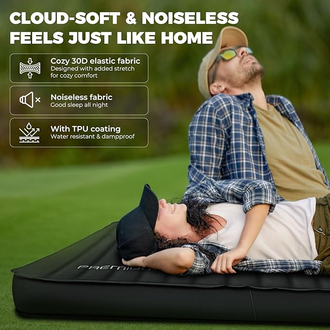 KingCamp Self Inflating Sleeping Pad for Camping Ultra Thick Double Single Foam Mattress High R Value Camping Air Pad Mat, Multi Colors & Sizes