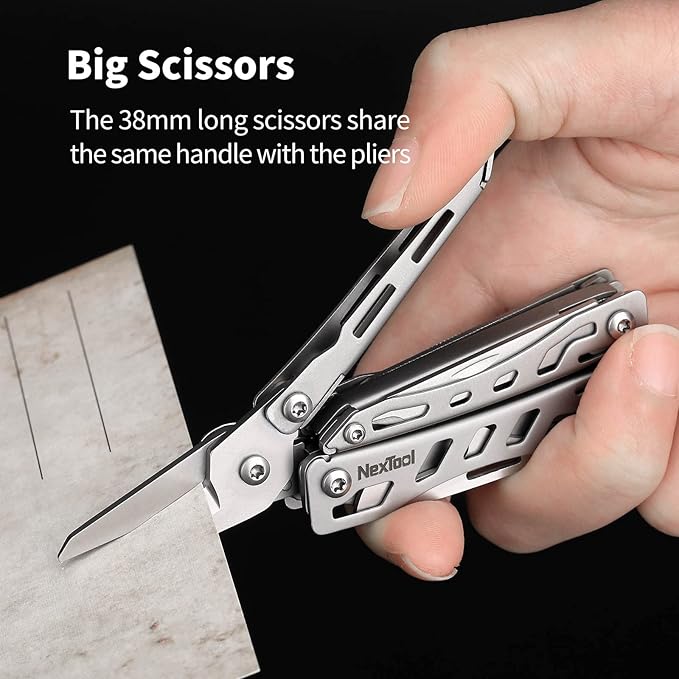 Nextool EDC Keychain Multitool, 10 in 1 Mini Pocket Knife Multi Tool with Needlenose Pliers, Scissors, Mini Useful Cool Gadgets for Men, Father's Day Gifts from Daughter-Sliver
