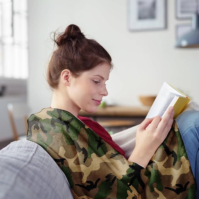 Camo Throw Blanket for Couch Sofa Soft Cozy Blankets Fleece Warm Lightweight Bedding Blanket for Living Room Travel