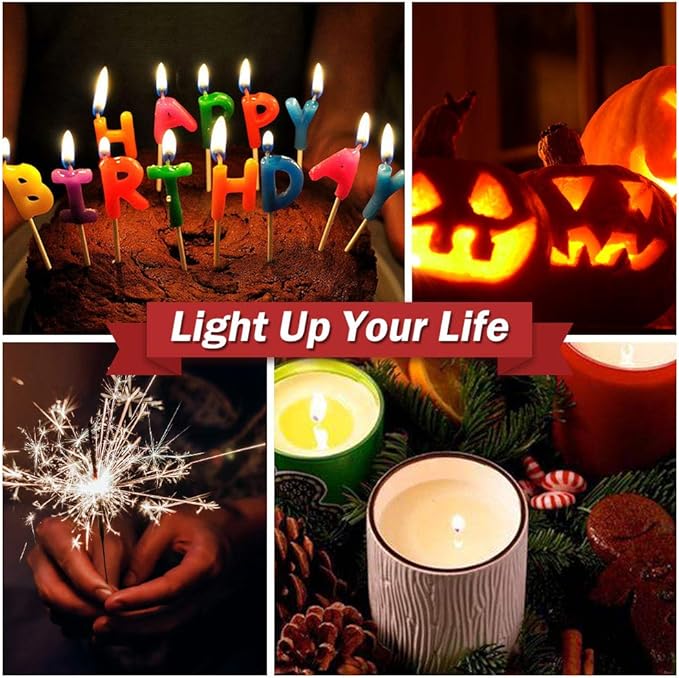 Electric Lighter, Candle Lighter USB Rechargeable Lighter, Arc Windproof Flameless Plasma Lighter Long Stick with Rope and Ring, Perfect for Candle BBQ Camping Kitchen Stove, Black