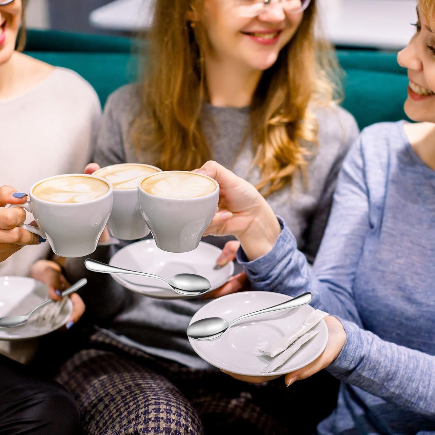 100 Pcs Demitasse Espresso Spoons Stainless Steel Bulk, 4.33'' Small Mini Coffee Tasting Dessert Spoons for Kitchen Dessert, Tea, Appetizer, 1.18'' Wide(Classic Style,Silver)