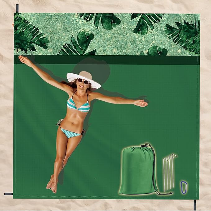 Beach Blanket Waterproof Sandproof, Picnic Blanket, Large Beach Mat 4-7 Adults, Lightweight Durable Sand Free Mat Quick Drying for Beach Travel Camping Hiking Picnic 79"x79"