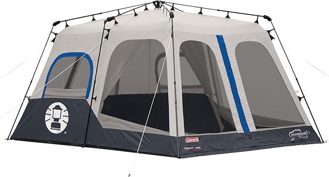 Coleman Instant Tent with 1-Minute Setup, 4/6/8/10 Person Tent with Pre-Attached Poles, Air Vent, & Carry Bag