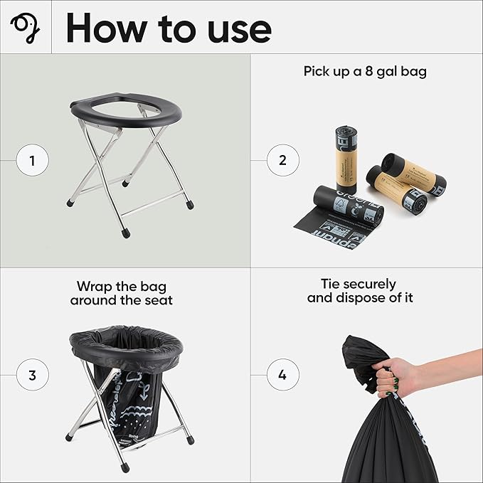 GREEN ELEPHANT Portable Toilet - Camping Toilet, Portable Toilet for Adults, Portable Potty, Composting Toilet, Porta Potty, Camp Toilet, Camping Toilets Portable, Quick Setup, Outdoor & Home Use