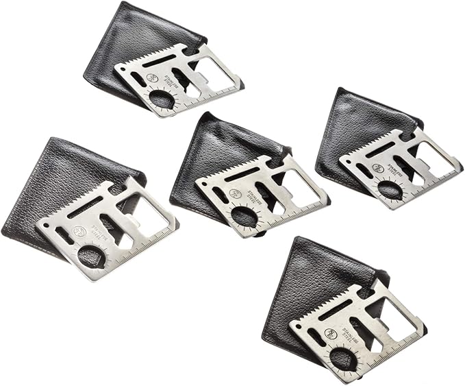 SE 11-Function Stainless Steel Survival Pocket Tools (Pack of 5) - MT908-5