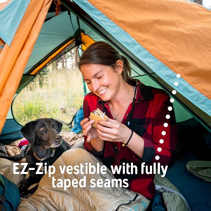 Kelty Wireless Freestanding Car Camping Tent, 2 4 or 6 Person Sleeping Capacity, Two Doors + Two Vestibules, Campground Festival Backyard Shelter, 2022