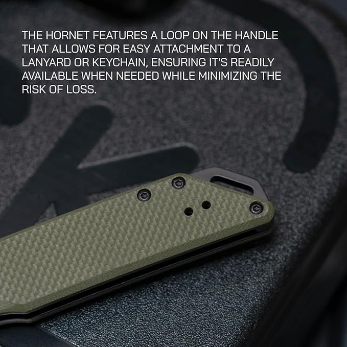Fang EDC Folding Pocket Knife | 3.22" Tanto Blade, D2 Steel, G10 Handle, Crossbar Lock, Reversible Pocket Clip | Olive Drab Green
