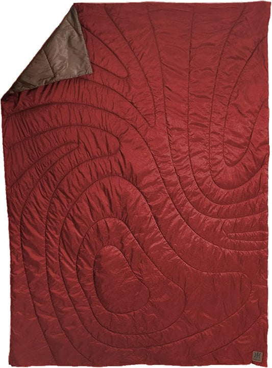 Kijaro Native Camp Quilt | Printed Outdoor Camping Blanket | 55" x 79" | Warrens Red, 1-Person