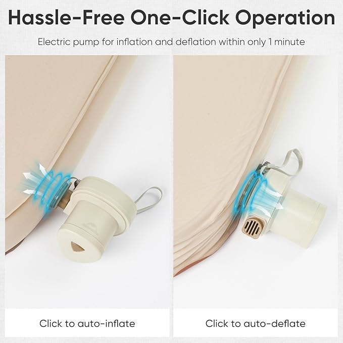 Naturehike Camping Mattress with Portable Air Pump, 4" Thick Self Inflating Sleeping Pad, Roll Up Bed, R-Value 9.5 for 4-Season Insulation, Comfort in Tent, Car, Truck, Van (Full)