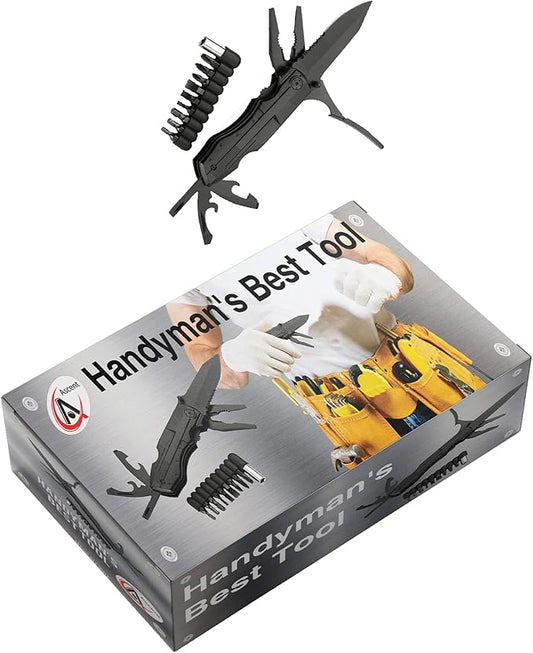 Ascent Handyman's DIY Gift Tool 10 in 1 Multitool Gift Boxed, Handy Knife Pliers Wire Cutter For Camping Fishing Hiking Hunting - Gift Idea for Family, Father, Men, Boyfriend, Women