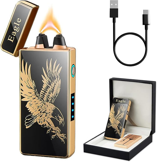 Arc Lighter Electric Lighters Rechargeable USB Lighter Windproof Flameless Plasma Lighter Candle Lighters, Cool lighters for Candle, Incense Stick(Eagle)