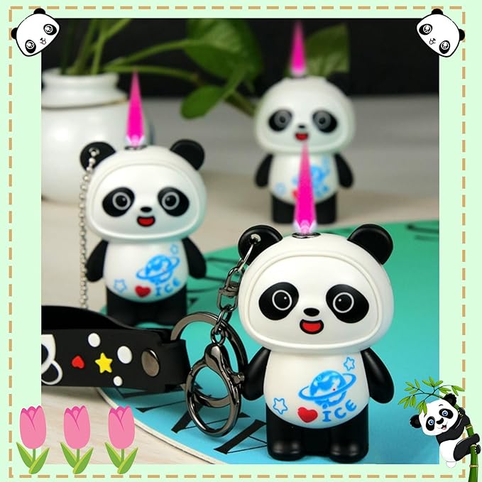 Cute Cartoon Animal Lighter Butane Refill, Pretty Aesthetic, Unique for Women Candles Gifts Camping BBQ (No Butane Fule) (24#)